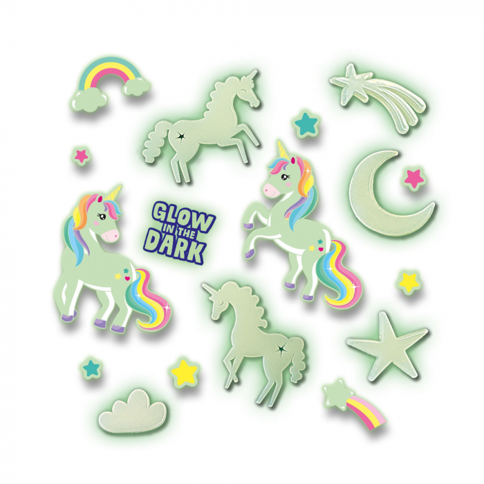 Set autocolante fosforescente cu unicorni pentru copii [2]