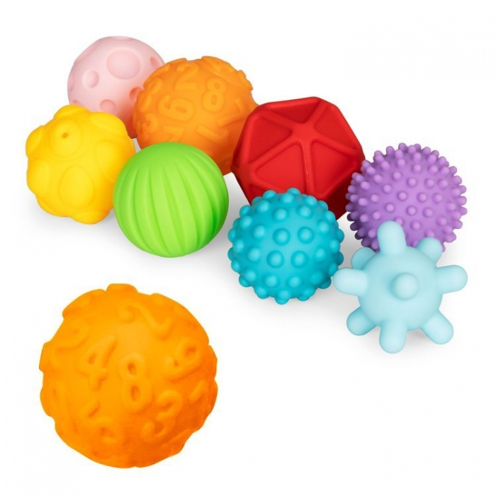 Set de 8 mingi senzoriale din cauciuc moale pentru copii Huanger HE0235 [1]