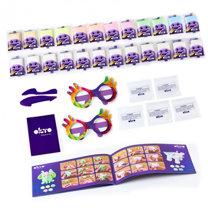Set de Creatie Air Clay, Okto, 24 culori - White&Pastel [3]