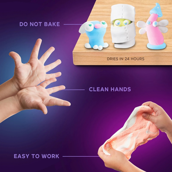 Set de Creatie Air Clay, Okto, 24 culori - White&Pastel [5]