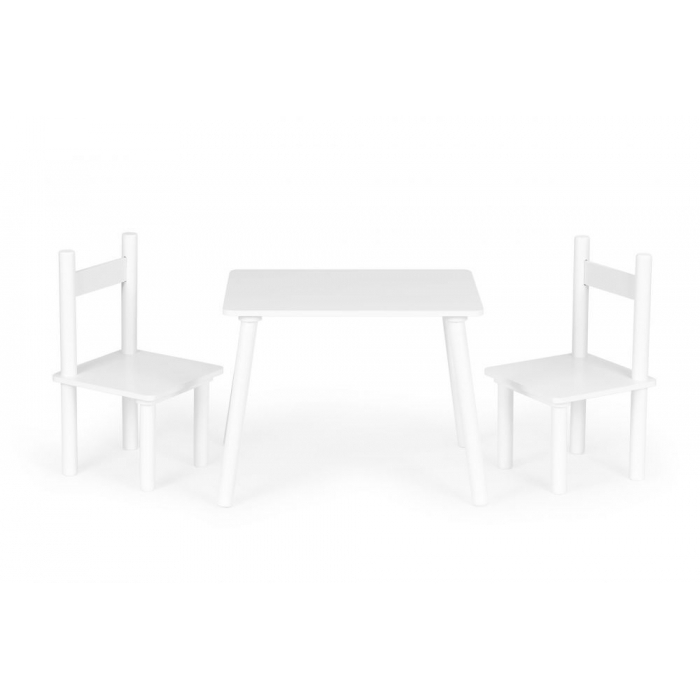 Set de masa cu doua scaune pentru copii Ecotoys ESC-W-0288A - Alb [1]