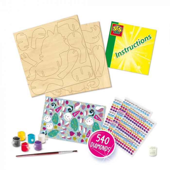 Set de pictura pentru copii cu diamante adezive si unicorn [2]