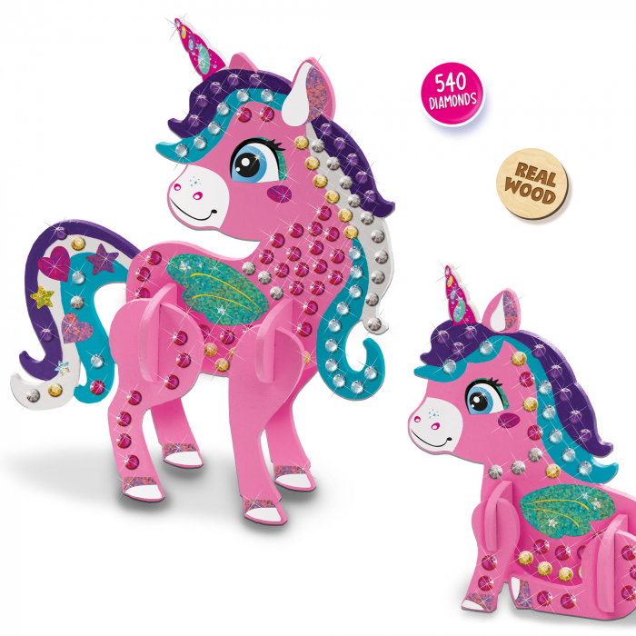 Set de pictura pentru copii cu diamante adezive si unicorn [4]