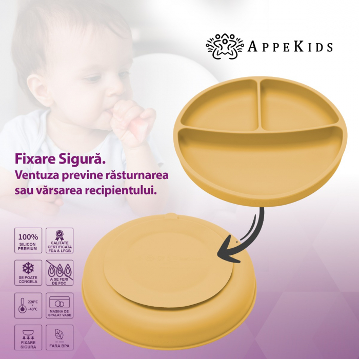 Set Diversificare, AppeKids, 100% Silicon, Basic - Honey [4]