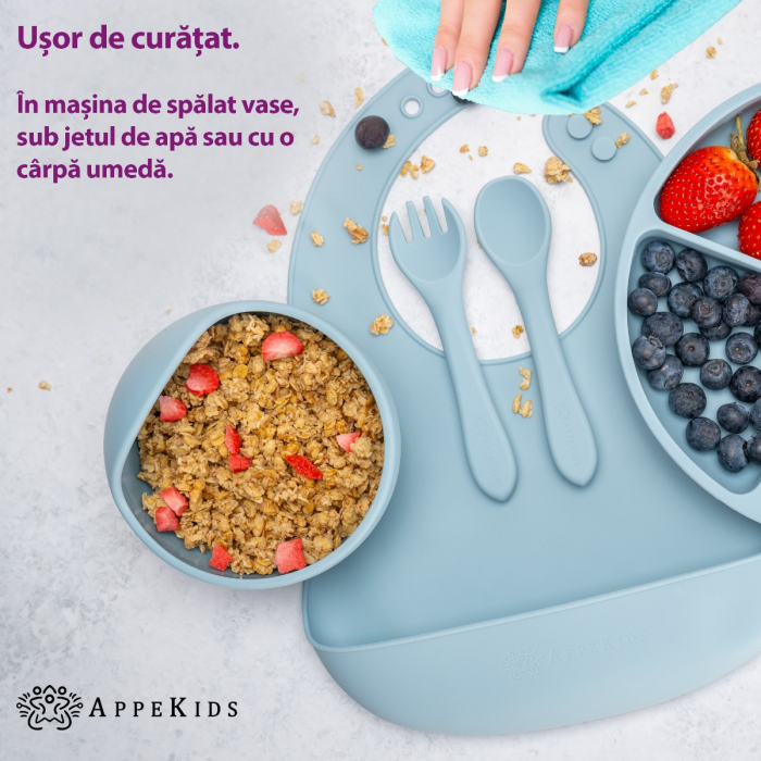 Set Diversificare, AppeKids, 100% Silicon, Classic - Aqua Blue [5]