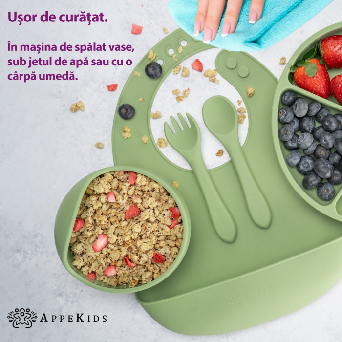 Set Diversificare, AppeKids, 100% Silicon, Classic - Raw Green [5]