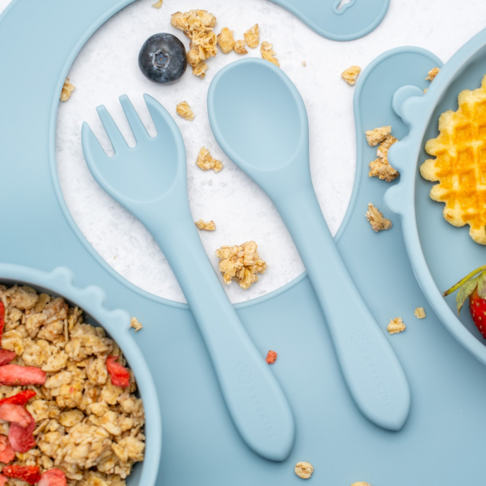 Set Diversificare, AppeKids, 100% Silicon, Kitty - Aqua Blue [6]