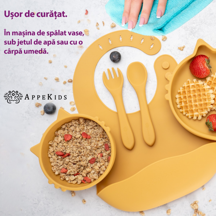 Set Diversificare, AppeKids, 100% Silicon, Kitty - Honey [5]