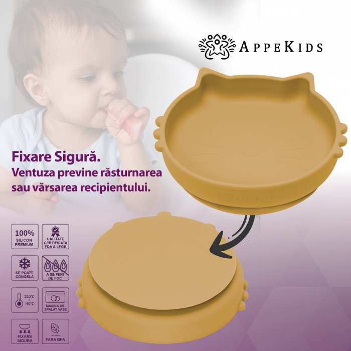 Set Diversificare, AppeKids, 100% Silicon, Kitty - Honey [4]