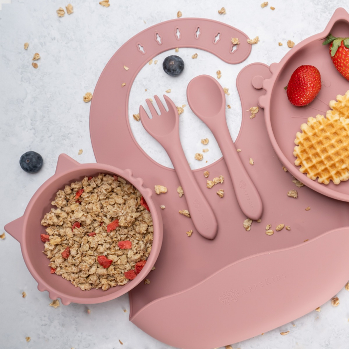 Set Diversificare, AppeKids, 100% Silicon, Kitty - Old Rose [2]