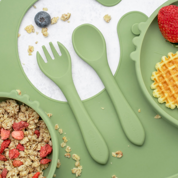 Set Diversificare, AppeKids, 100% Silicon, Kitty - Raw Green [3]