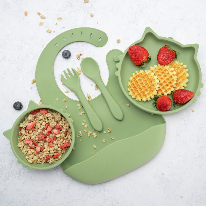 Set Diversificare, AppeKids, 100% Silicon, Kitty - Raw Green [1]
