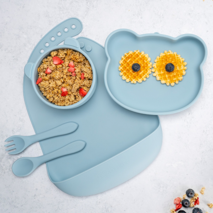 Set Diversificare, AppeKids, 100% Silicon, Panda - Aqua Blue [1]
