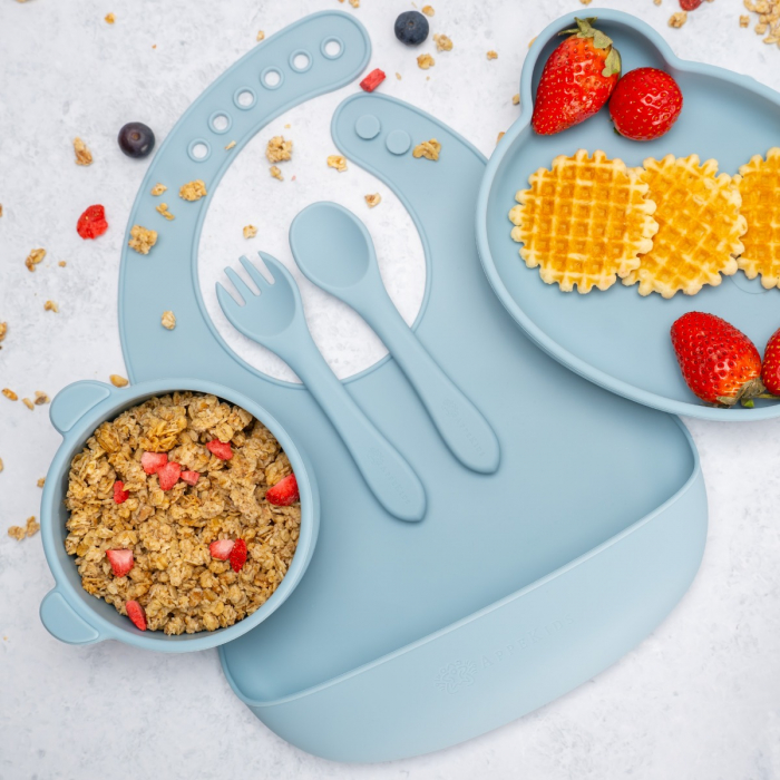 Set Diversificare, AppeKids, 100% Silicon, Panda - Aqua Blue [3]