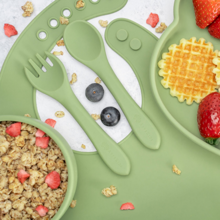 Set Diversificare, AppeKids, 100% Silicon, Panda - Raw Green [6]