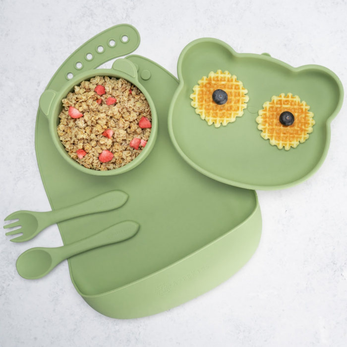 Set Diversificare, AppeKids, 100% Silicon, Panda - Raw Green [1]