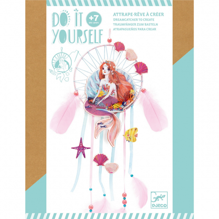 Joc creativ DIY Dreamcatcher sirena, Djeco [10]