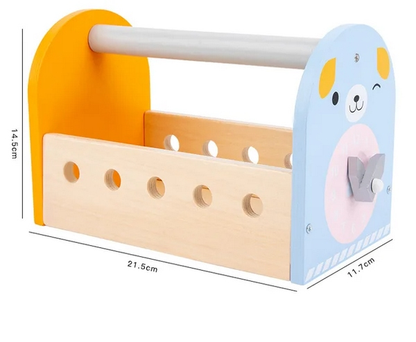 Set Educativ si Creativ DIY, Trusa din Lemn cu Scule [4]