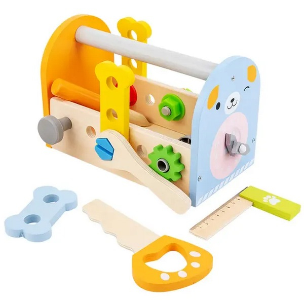 Set Educativ si Creativ DIY, Trusa din Lemn cu Scule [6]