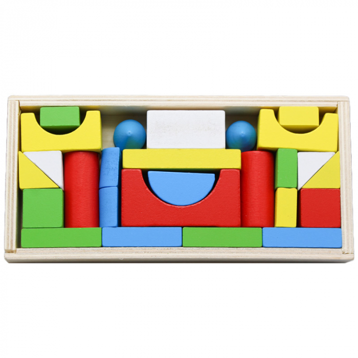 Set forme geometrice colorate din lemn [3]