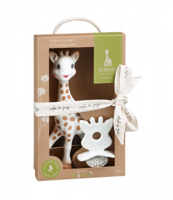 Set Girafa Sophie si figurina din cauciuc pentru rontait So pure [1]