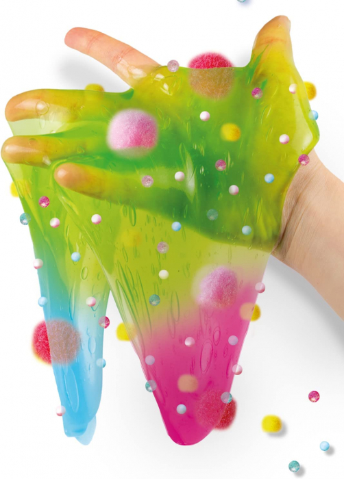 Set de mixat slime colorat cu margele si bile [4]