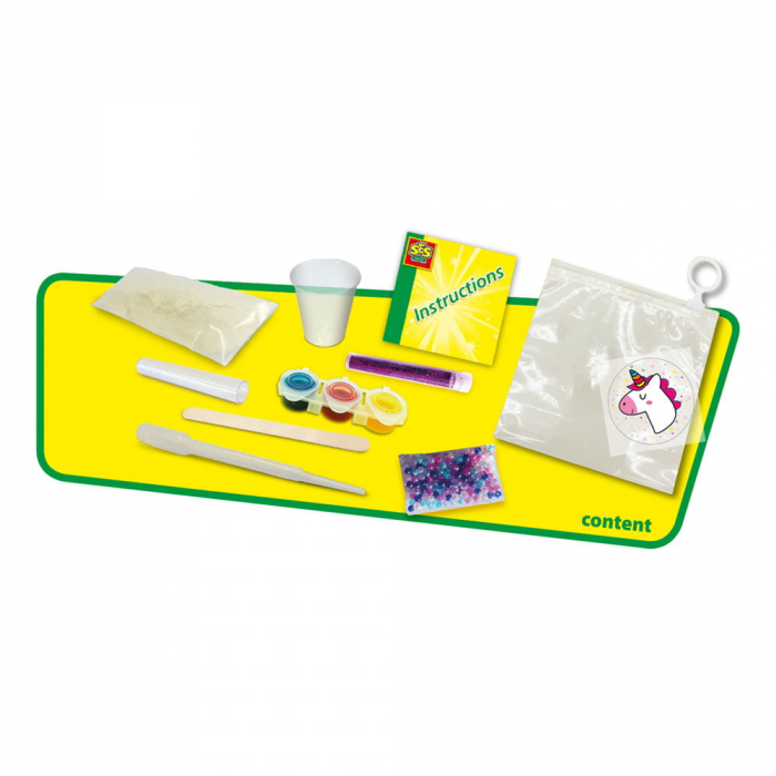 Set de mixat slime roz cu sclipici si margele - Unicorn [5]