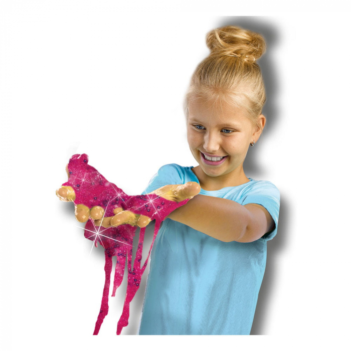 Set de mixat slime roz cu sclipici si margele - Unicorn [3]