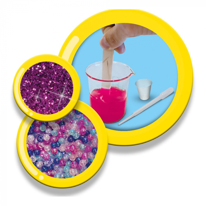 Set de mixat slime roz cu sclipici si margele - Unicorn [4]