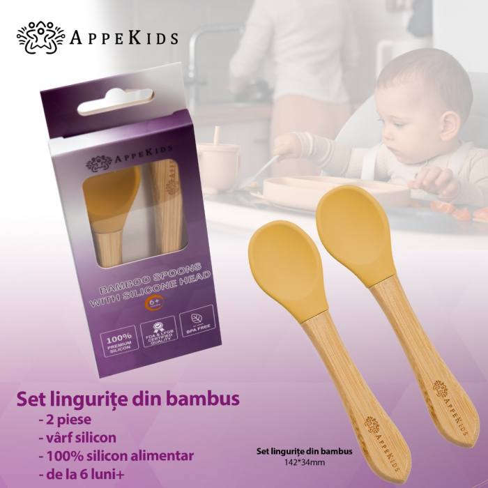 Set Lingurite din bambus, AppeKids - Honey [2]