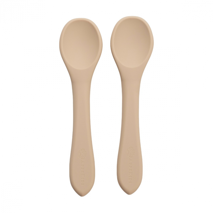 Set Lingurite din silicon, AppeKids - Bubble Beige [4]