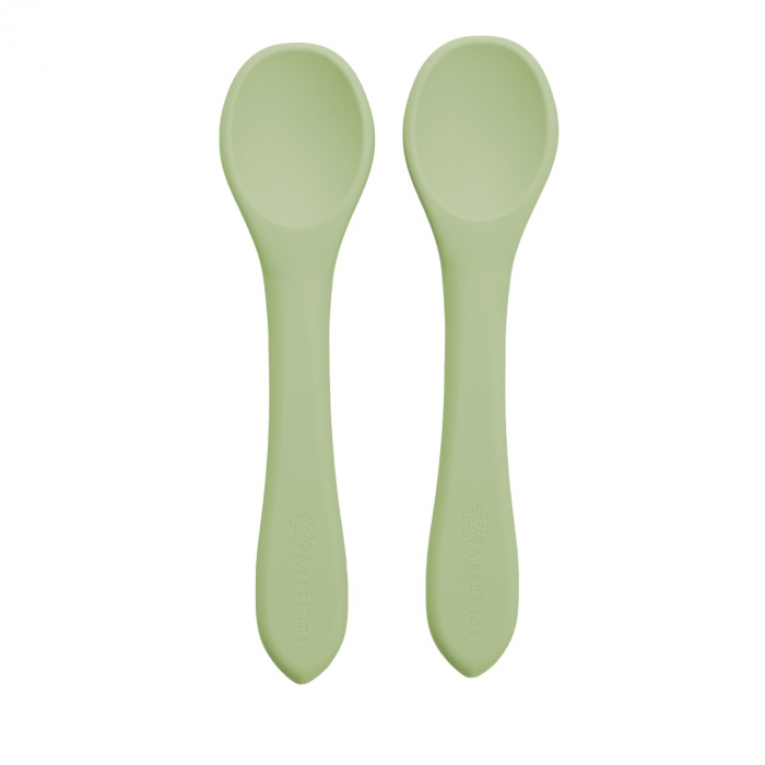 Set Lingurite din silicon, AppeKids - Raw Green [4]