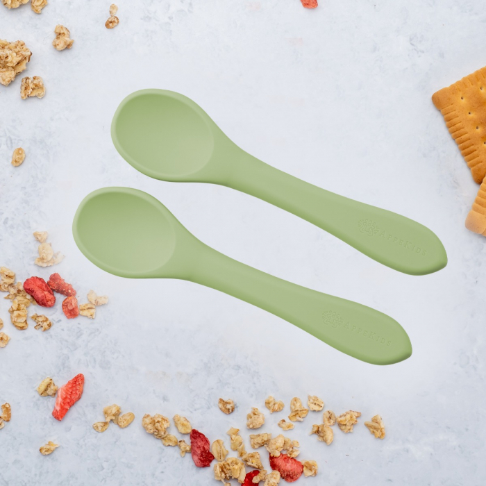 Set Lingurite din silicon, AppeKids - Raw Green [1]
