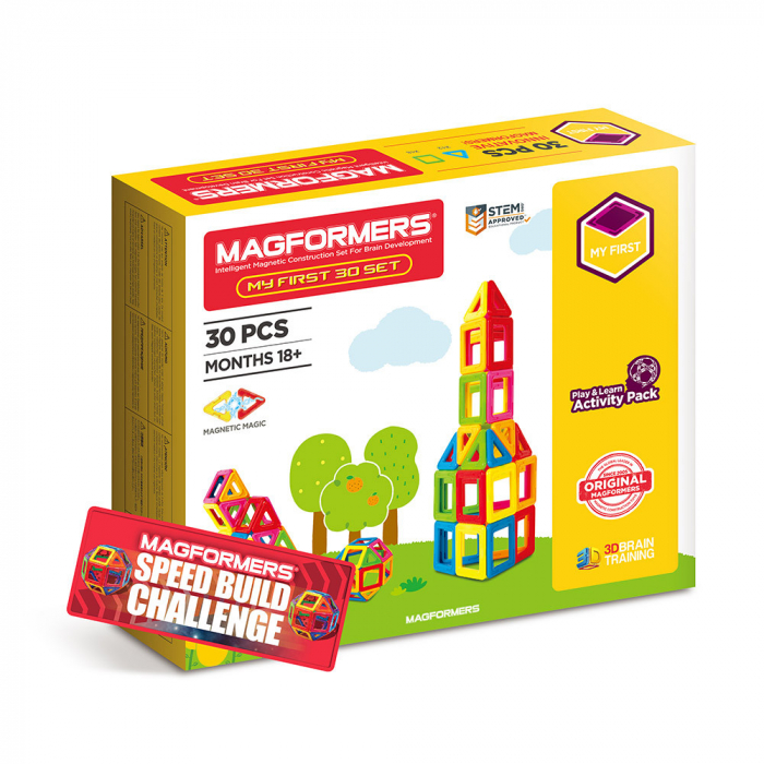 Set magnetic de construit- Set de baza Magformers, 30 piese [1]