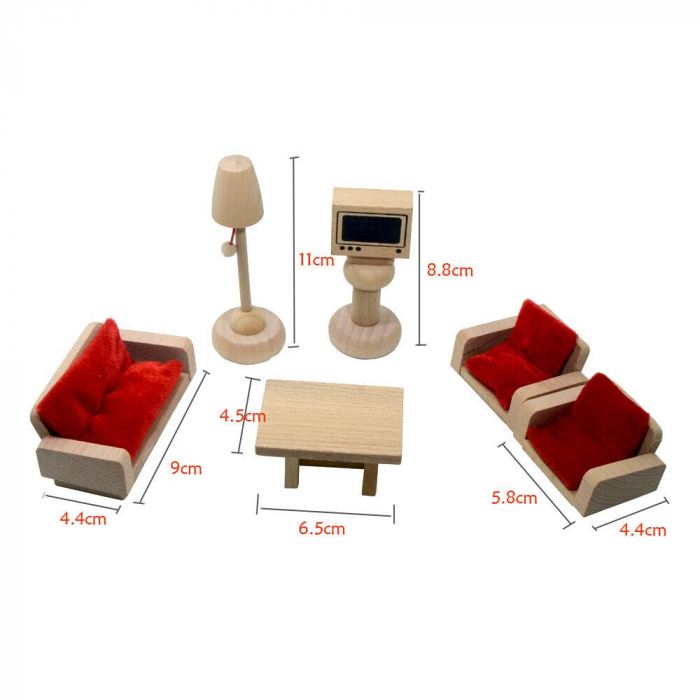 Set Mobilier din Lemn pentru Papusi, diverse modele [4]