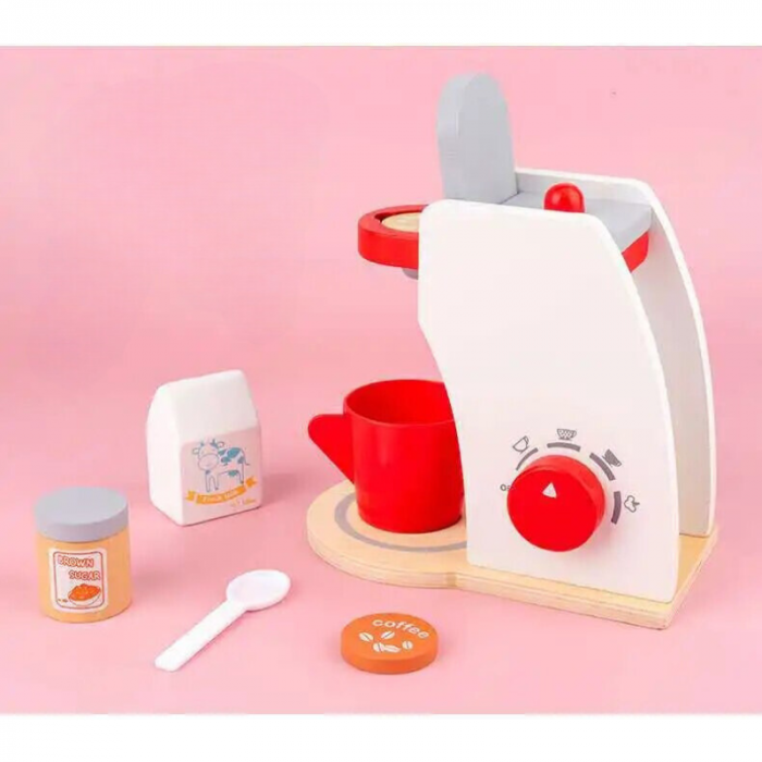 Set Montessori din Lemn, Espressor de Cafea cu Accesorii [2]