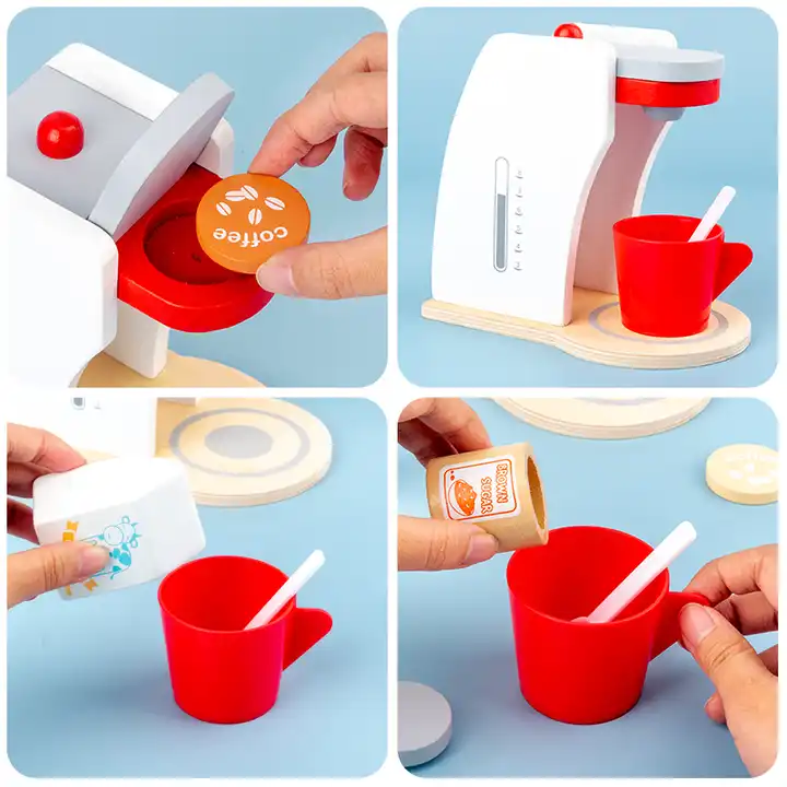 Set Montessori din Lemn, Espressor de Cafea cu Accesorii [5]