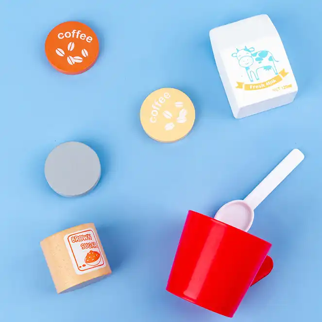 Set Montessori din Lemn, Espressor de Cafea cu Accesorii [7]