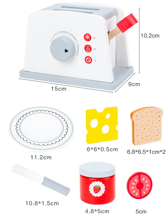 Set Montessori din Lemn, Toaster cu Accesorii [5]