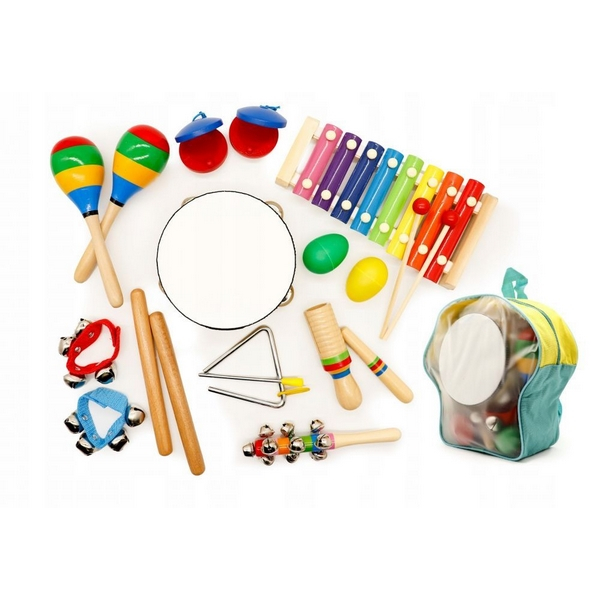 Set muzical din lemn Ecotoys MA01, 10 instrumente, Multicolor [1]