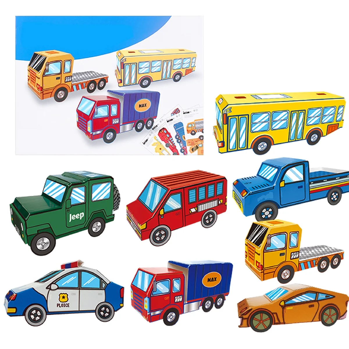Set Origami pentru Copii, Masinute, 8 Piese - Copie [1]
