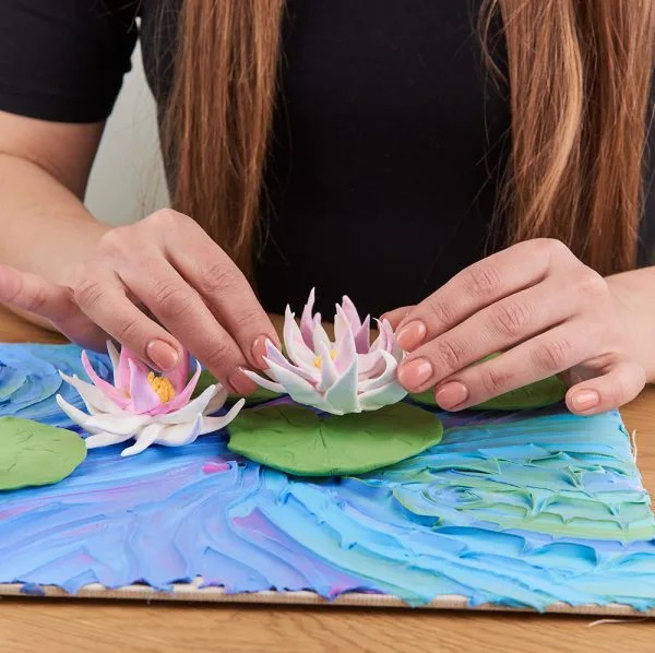 Set pictura 3D cu argila usoara, 30*40cm - Water Lilies [2]