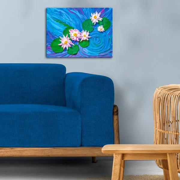 Set pictura 3D cu argila usoara, 30*40cm - Water Lilies [5]