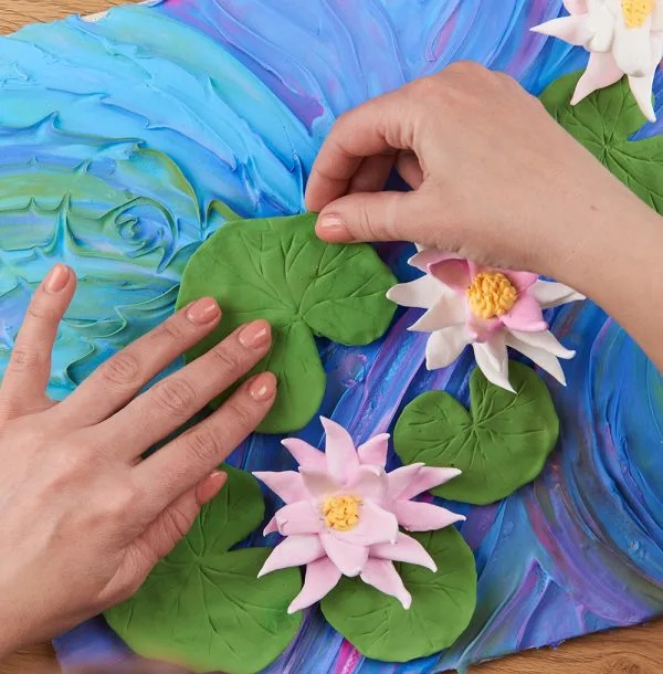 Set pictura 3D cu argila usoara, 30*40cm - Water Lilies [3]