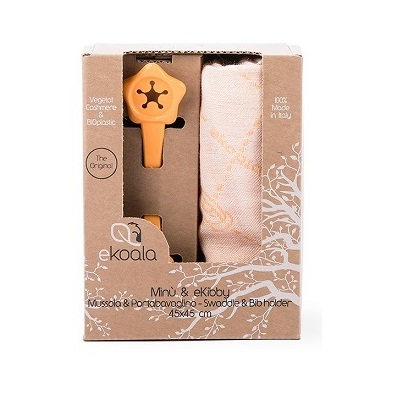 Set Swaddle si suport de prindere baveta, eKoala, Orange [1]