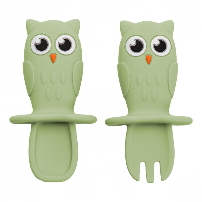 Set Tacamuri din silicon, AppeKids, OWL - Raw Green [5]