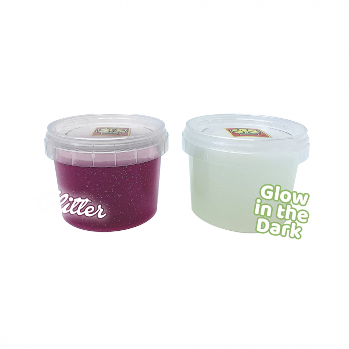 Slime colorat fluorescent cu sclipici pentru copii (2x120 gr.) [2]