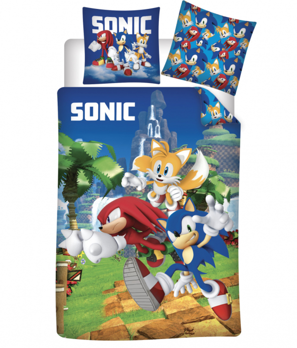 Ariciul Sonic Speedy Dreams Lenjerie de Pat Copii 140×200cm, 70×90 cm [1]