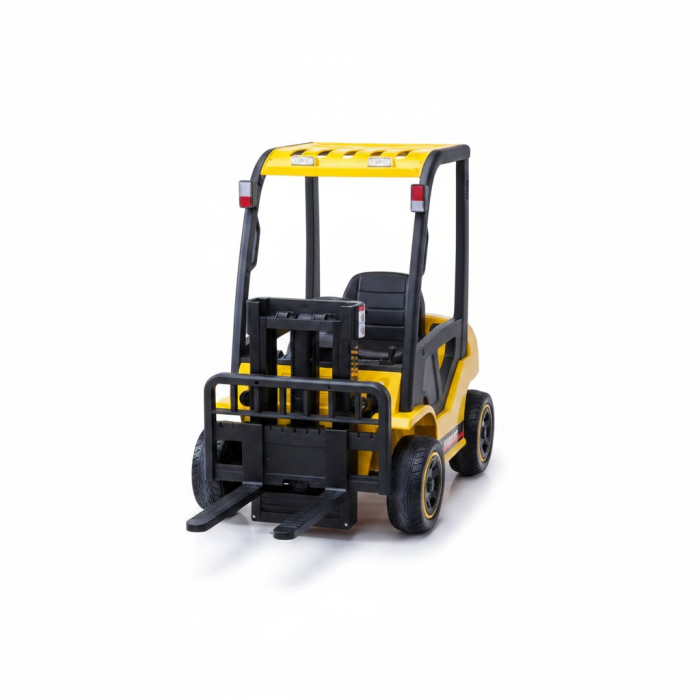 Stivuitor Electric pentru Copii 12V, cu Furca Functionala, Telecomanda pentru Parinti, Lumini si Muzica, Galben [2]