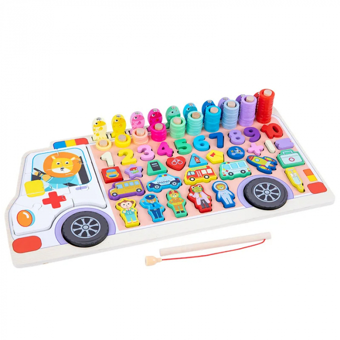 Tabla Logaritmica 6 in 1, Pescuit Magnetic, Puzzle si Abac [1]